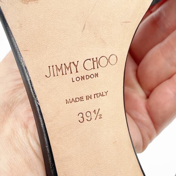 Jimmy Choo Black Saskia 85 Embellished Floral PVC Slip-On Sandal Heels IT 39.5 - Picture 10 of 11